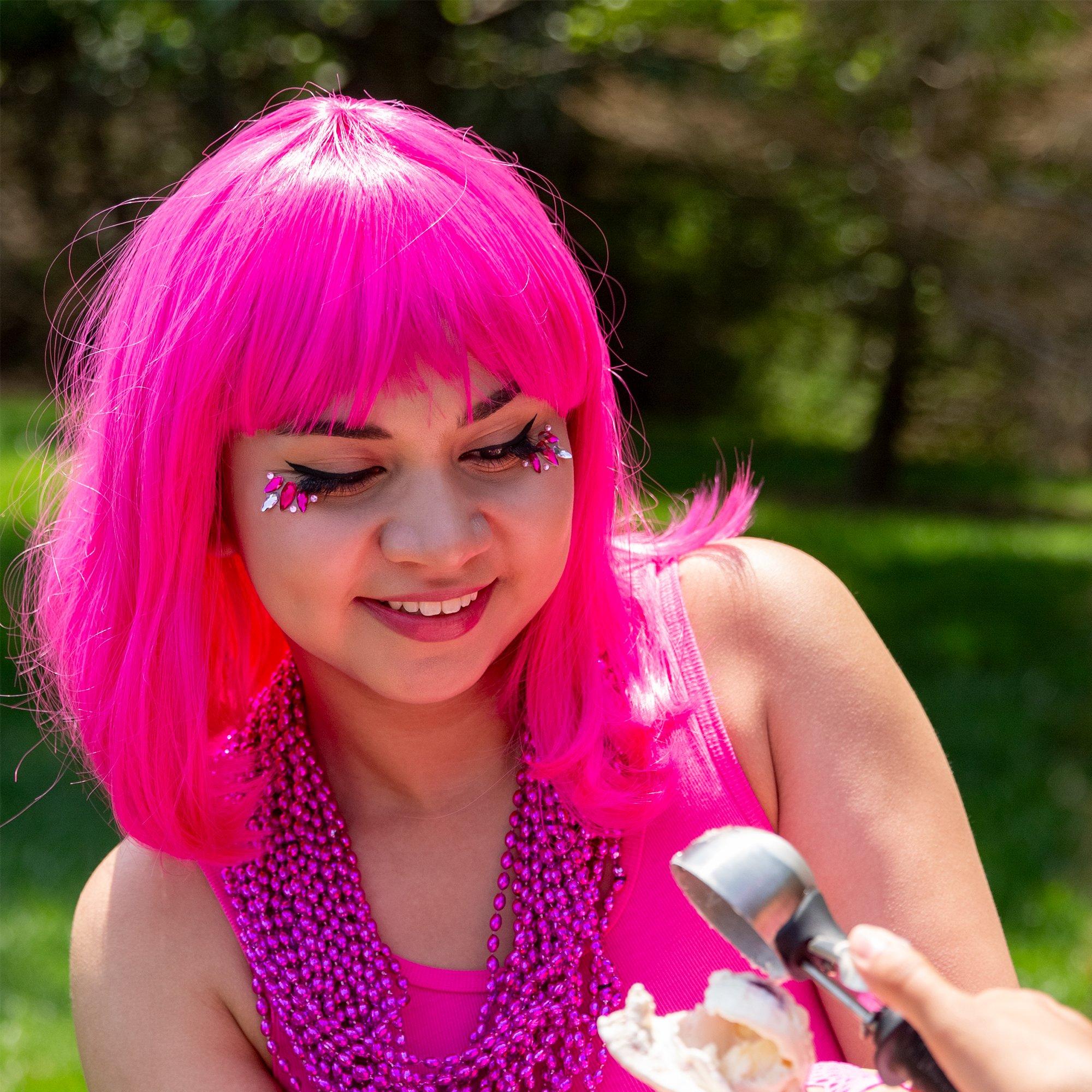 Pink Long Bob Wig Party City