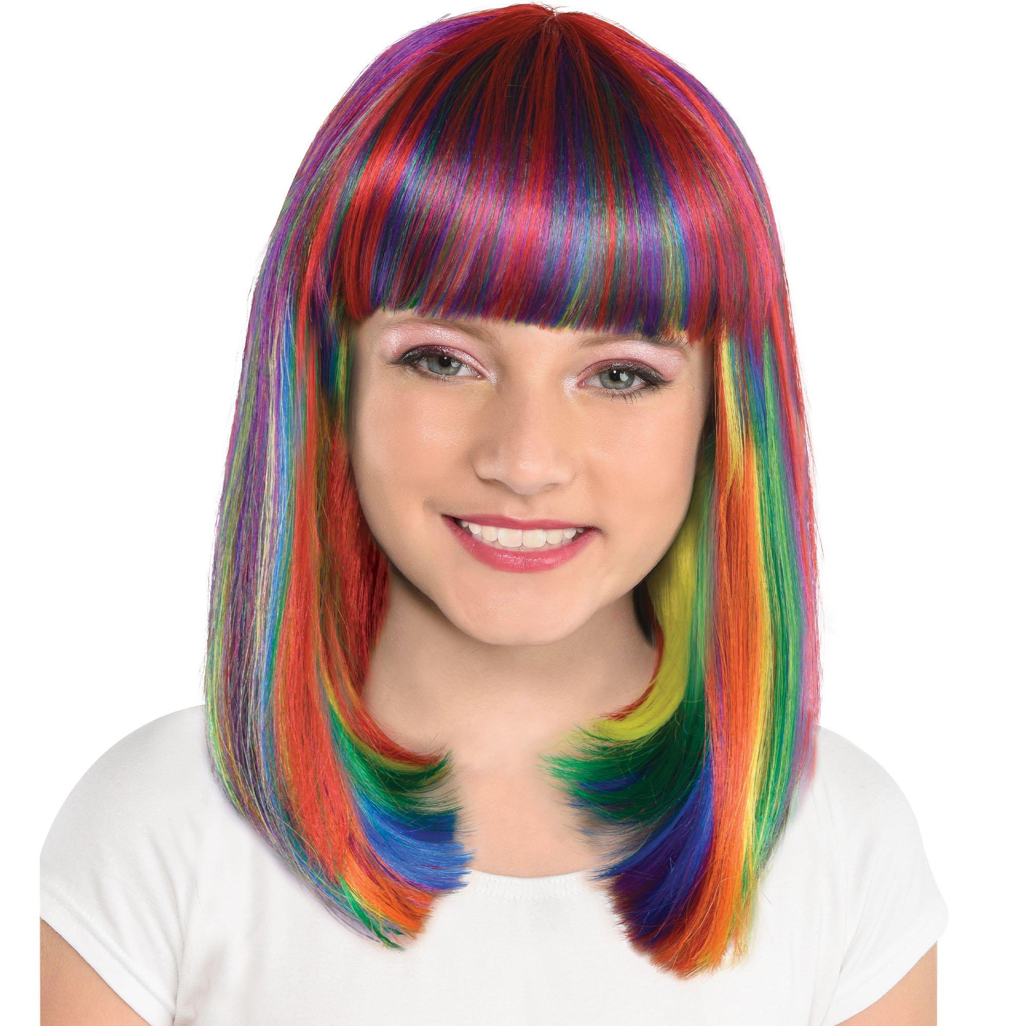 Rainbow Long Bob Wig | Party City