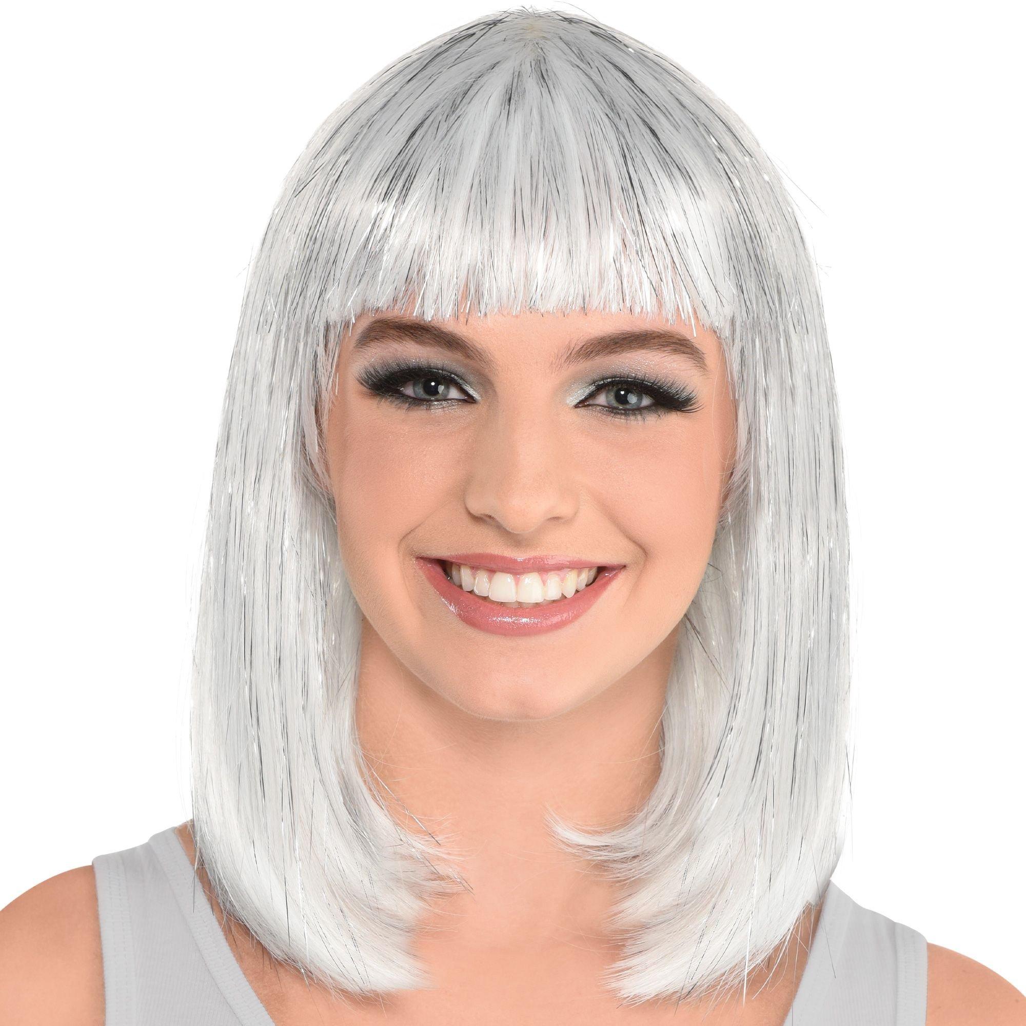 Silver shop costume wig