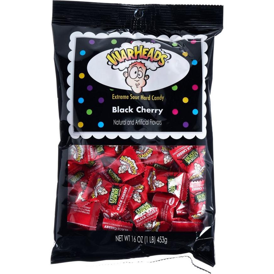 Extreme Sour Red Warheads Candy, 16oz - Black Cherry