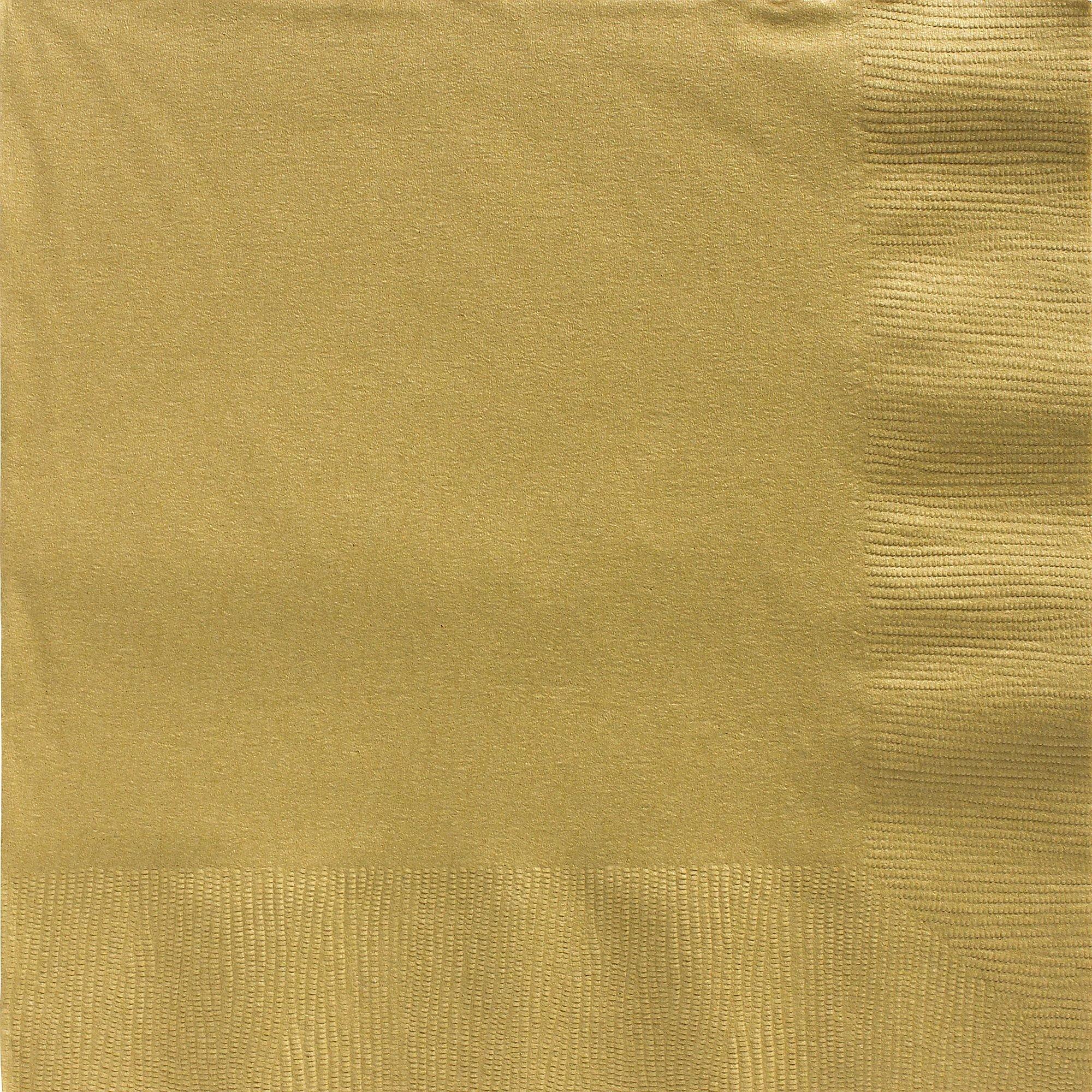 Gold Paper Dinner Napkins, 7.5in, 40ct Party City