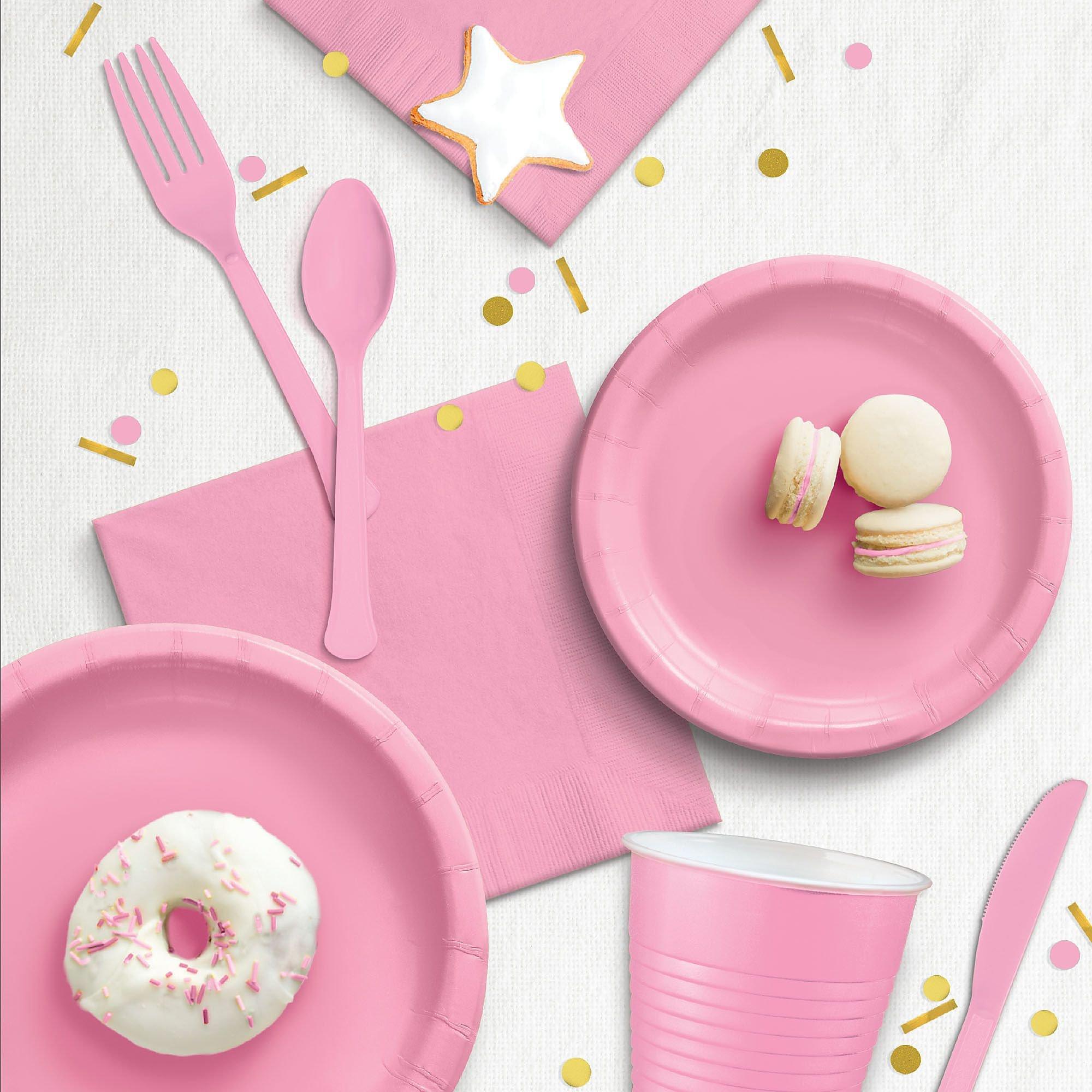 Pink paper plates outlet and napkins