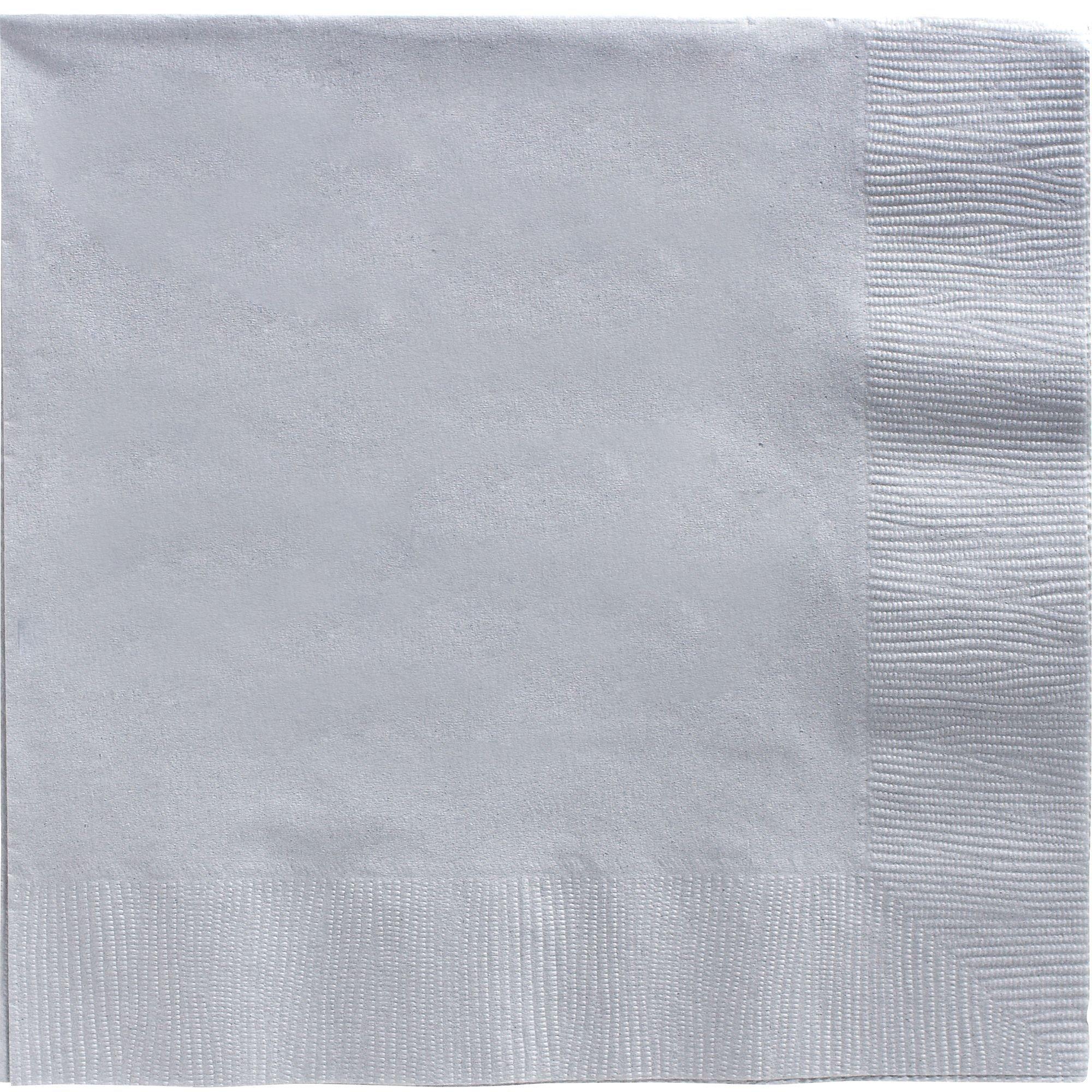 Silver Paper Dinner Napkins, 7.5in, 40ct Party City