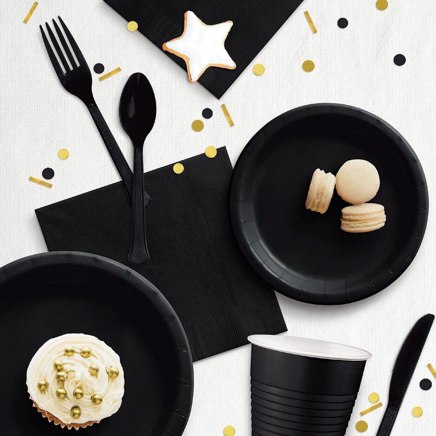 Black Tableware Kit for 20 Guests, 222pc