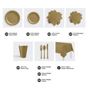 Gold Tableware Kit for 20 Guests, 222pc