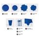 Royal Blue Tableware Kit for 20 Guests, 222pc