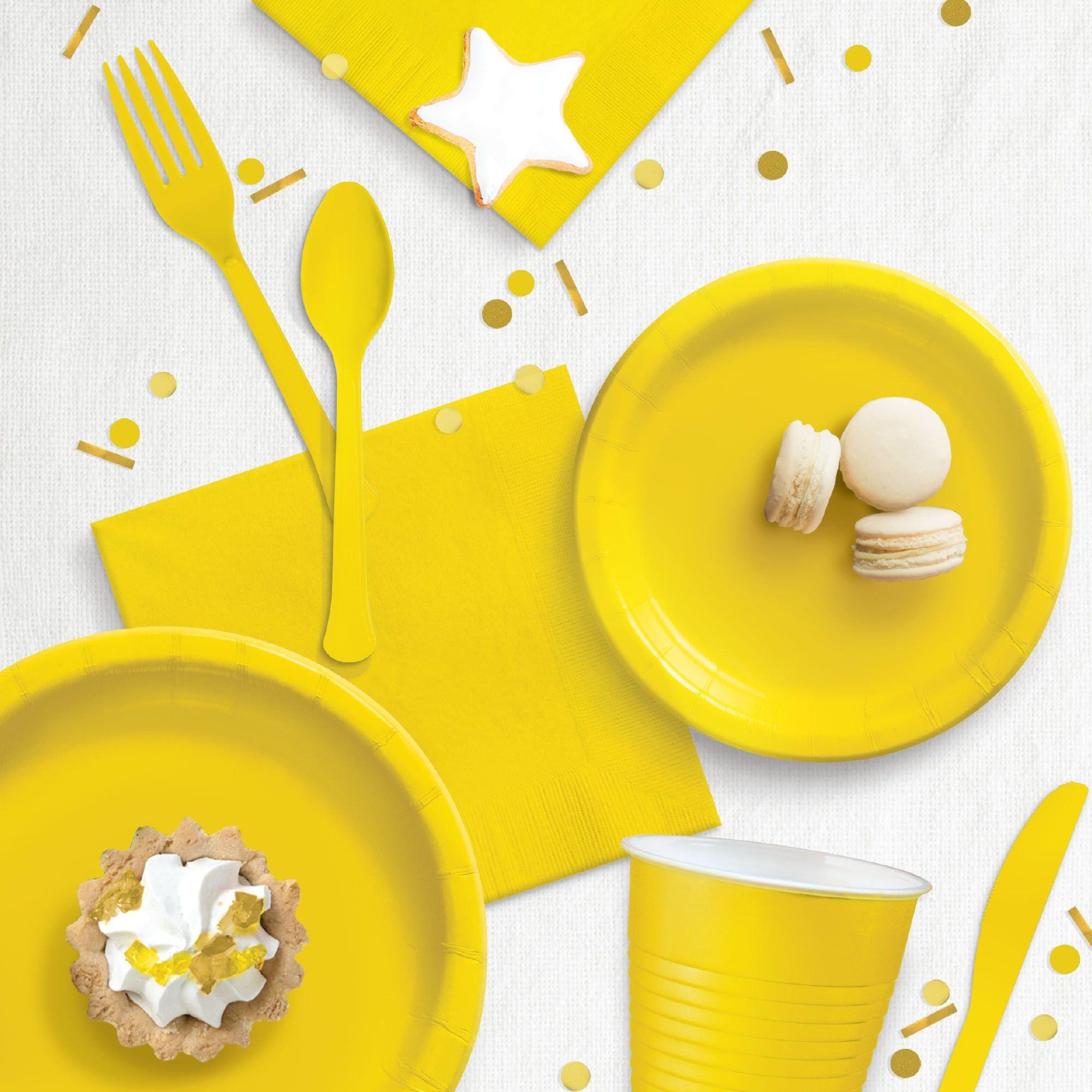 Yellow Tableware Kit for 20 Guests, 222pc Party City