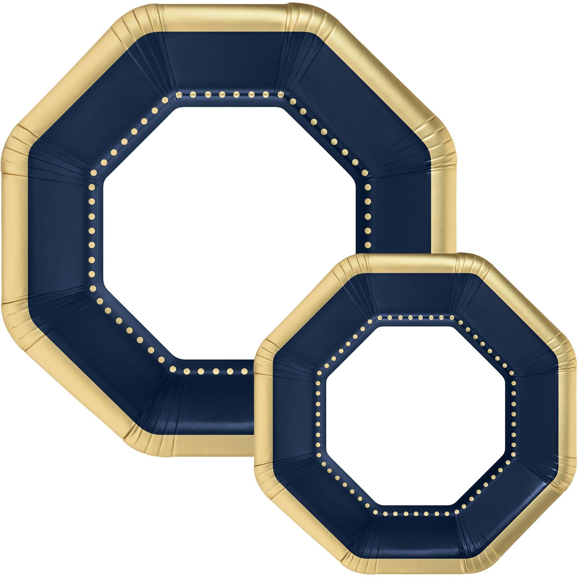 Navy and gold paper plates new arrivals