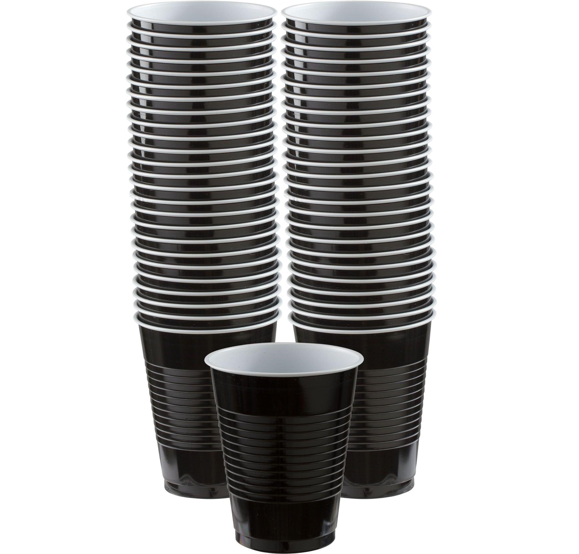 Black Plastic Cups, 16oz, 50ct Black | Party Supplies | Party