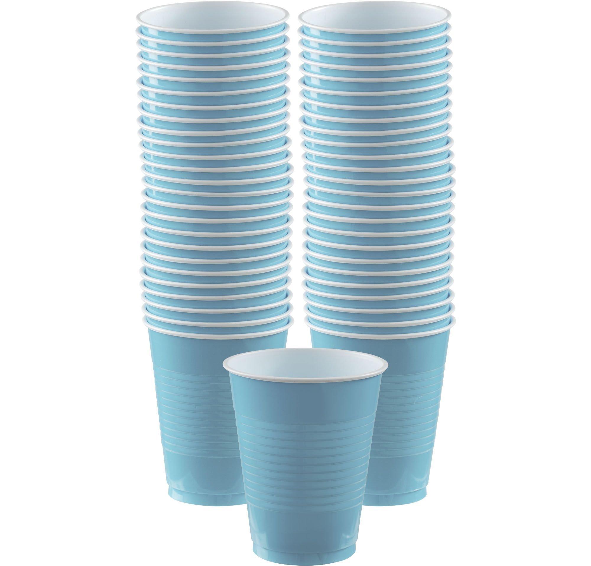 Bright Blue Plastic 16oz. Cup (50 Pack)