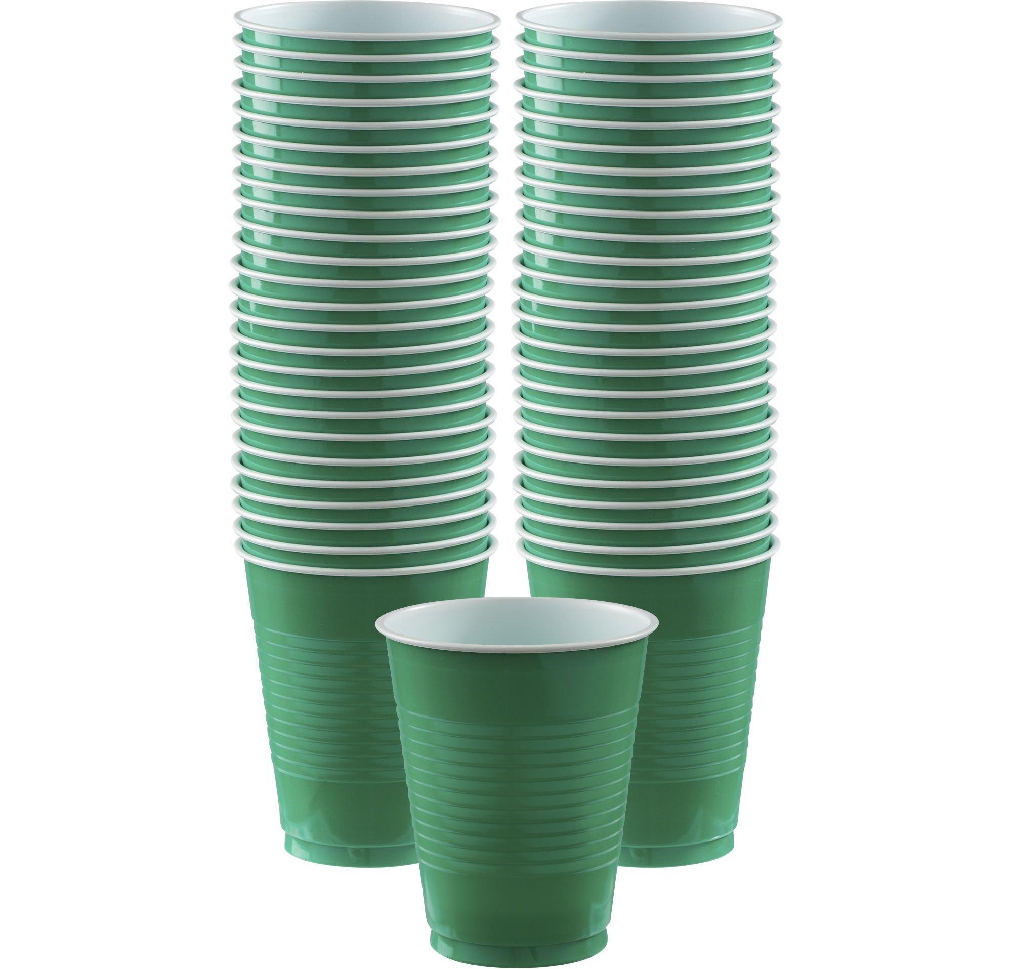 Disposable Plastic Cups, Green Colored Plastic Cups, 12-Ounce Plastic Party  Cups, Strong and Sturdy Disposable Cups for Party, Wedding, Christmas