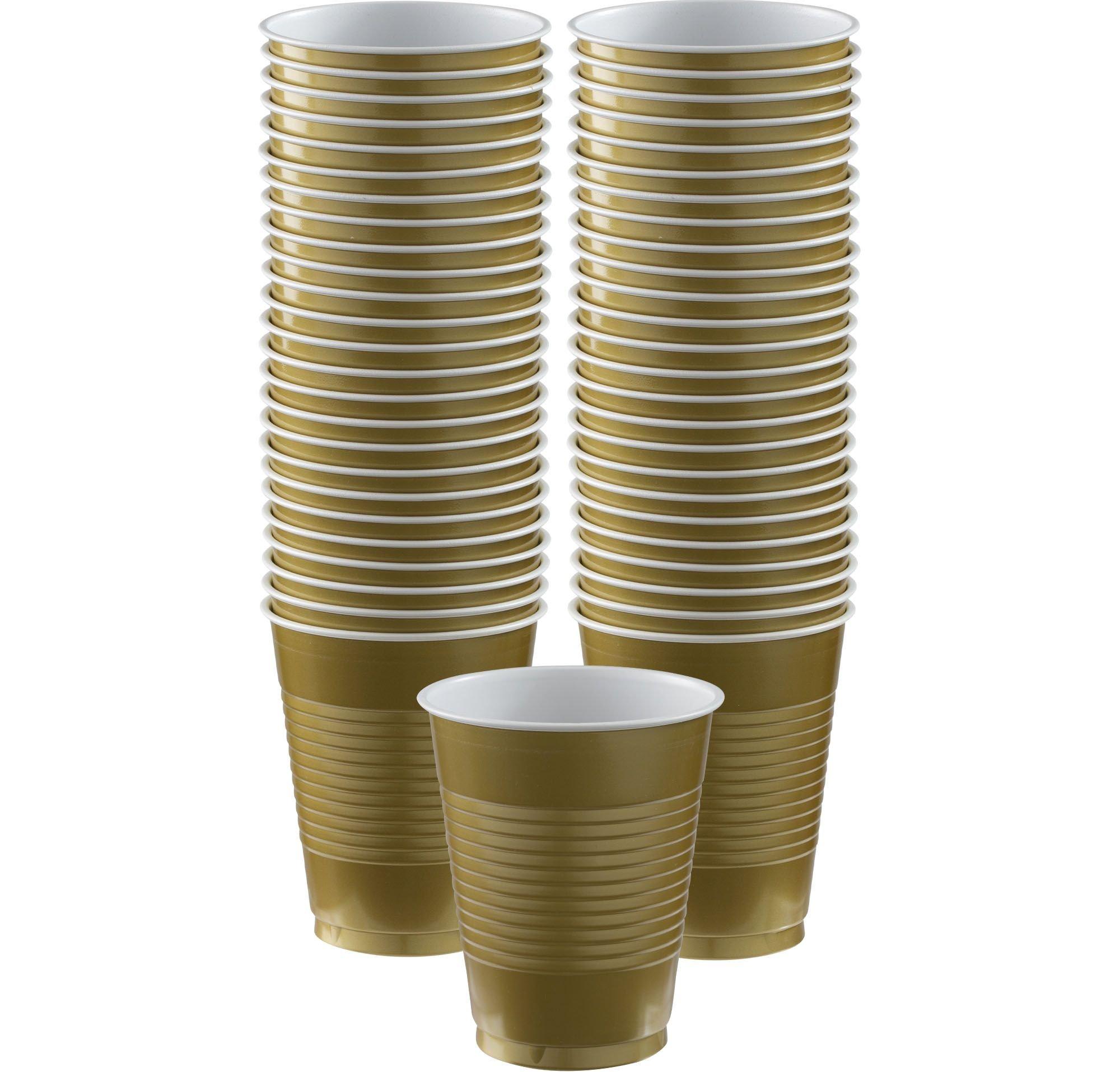Sparksettings Gold Plastic Cups Disposable 10oz, 50 Pack : Target