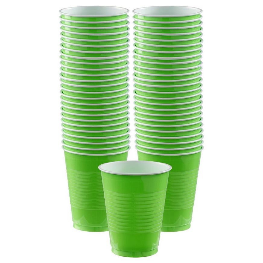Kiwi Green Plastic Cups, 18oz, 50ct