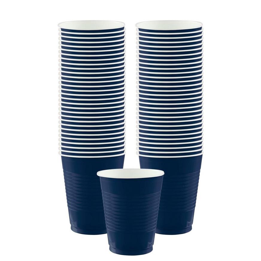 True Navy Blue Plastic Cups, 18oz, 50ct