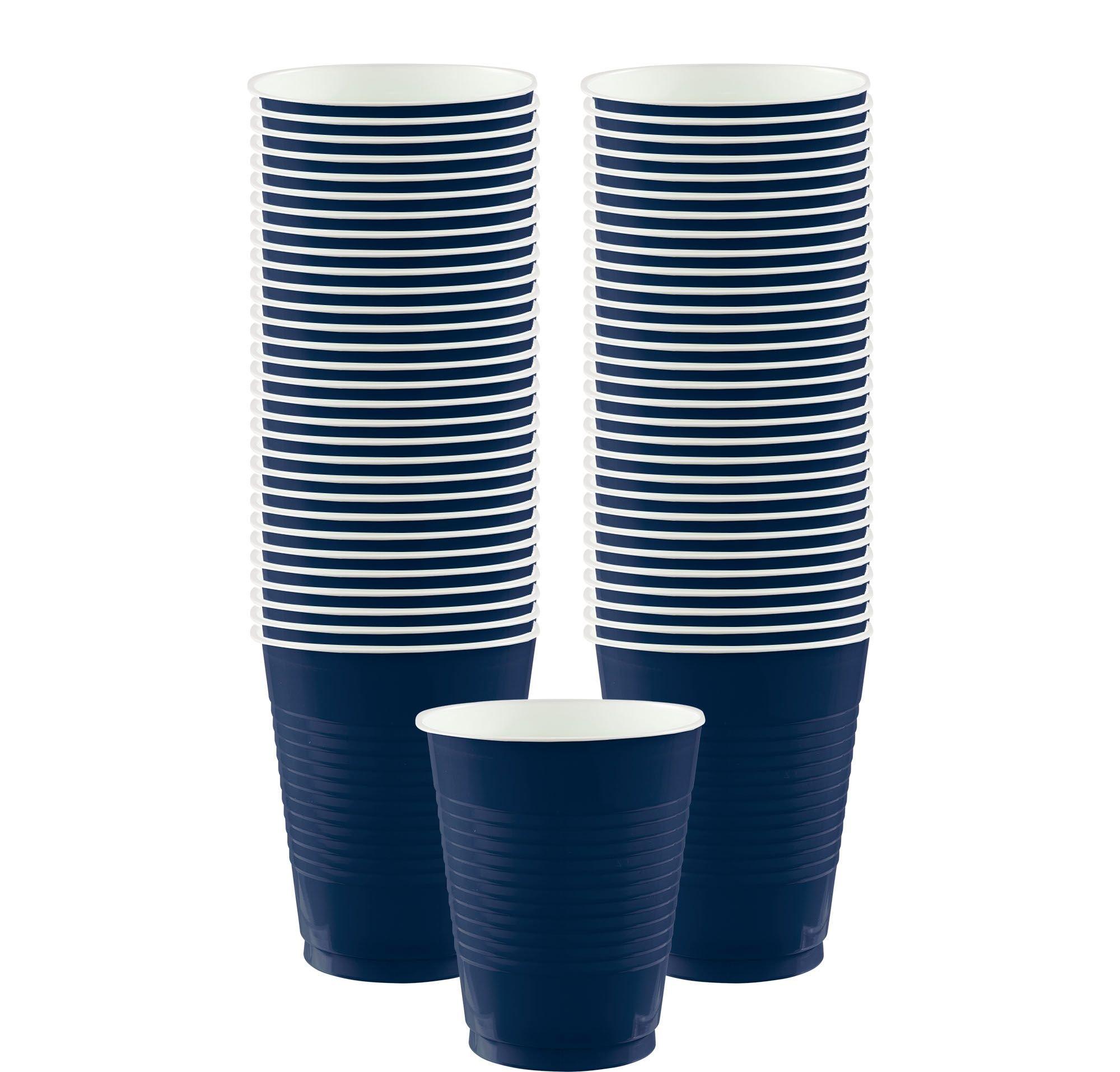 1InTheHome Blue Cups 16 oz, Disposable Plastic Blue Party Cups Heavy Duty  (50 pack)