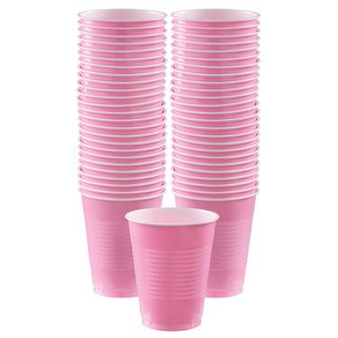 Pink Plastic Cups, 16oz, 50ct