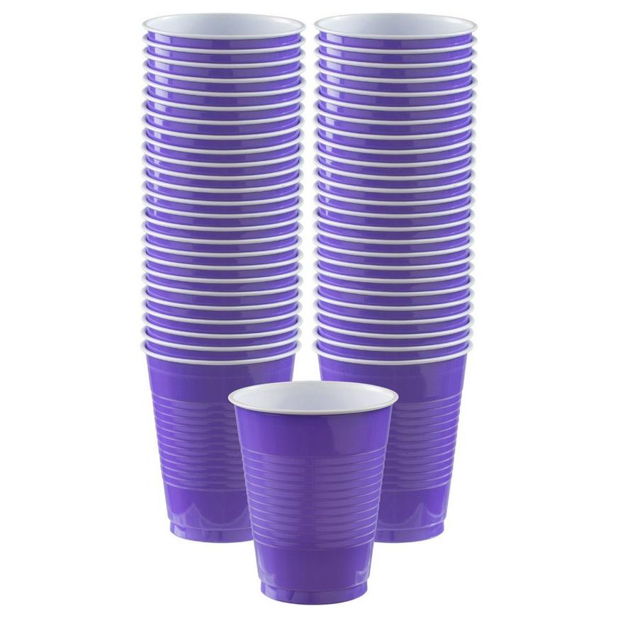 Purple Plastic Cups, 18oz, 50ct