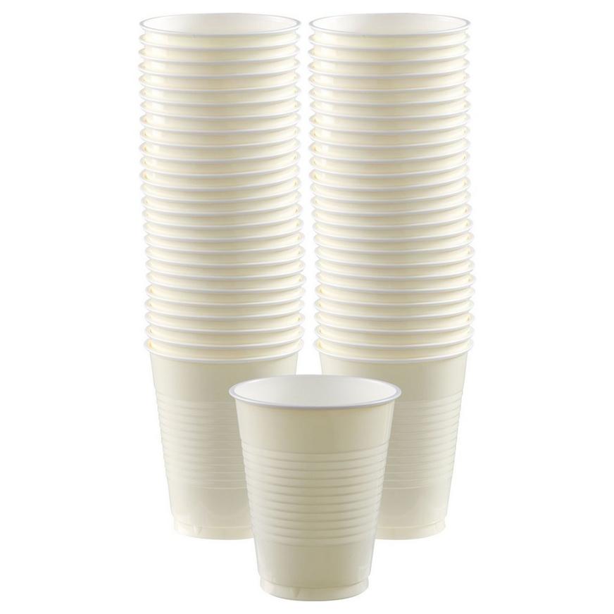 Vanilla Cream Plastic Cups, 18oz, 50ct