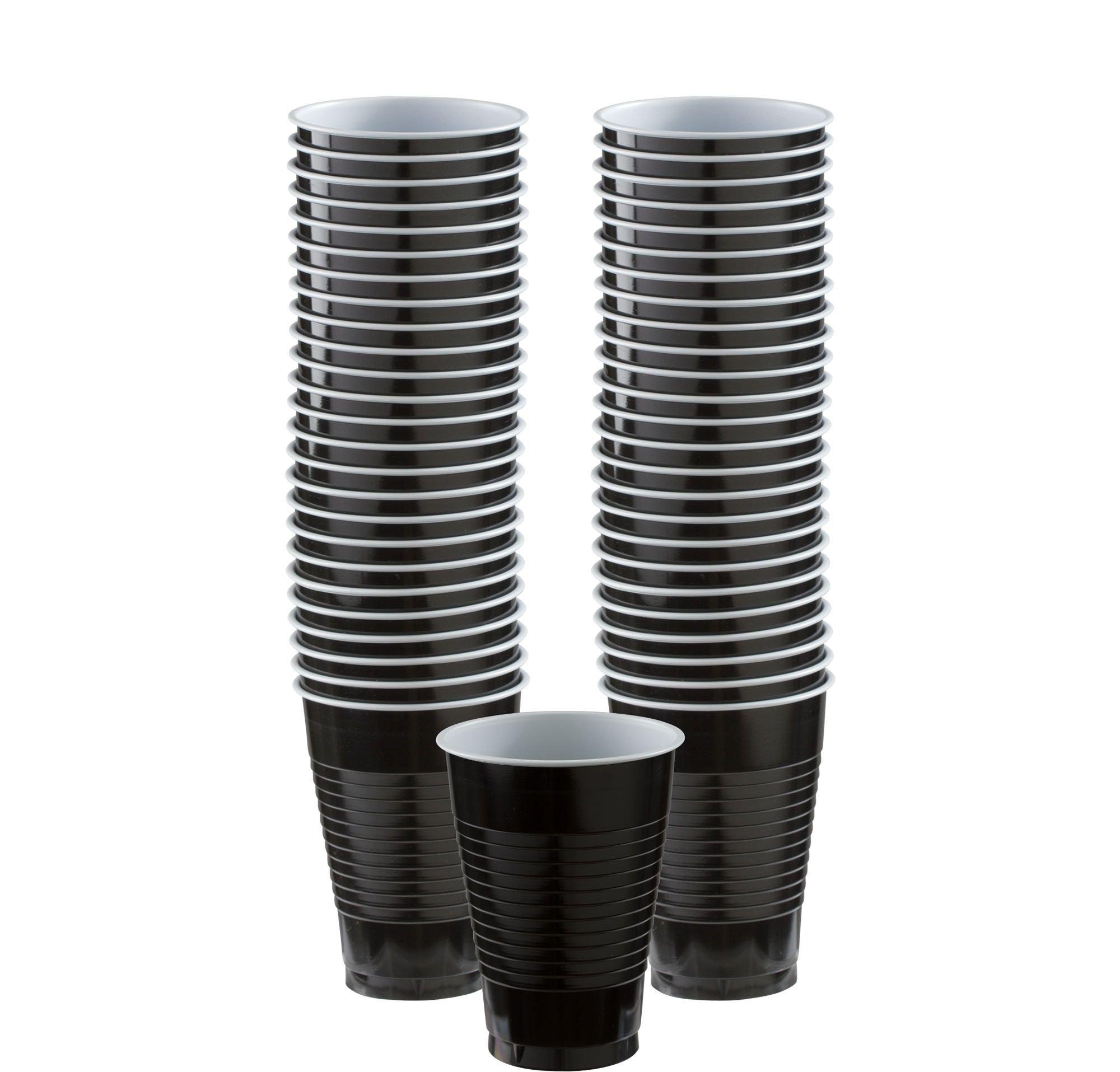 Black Plastic Cups, 12oz, 50ct | Party City