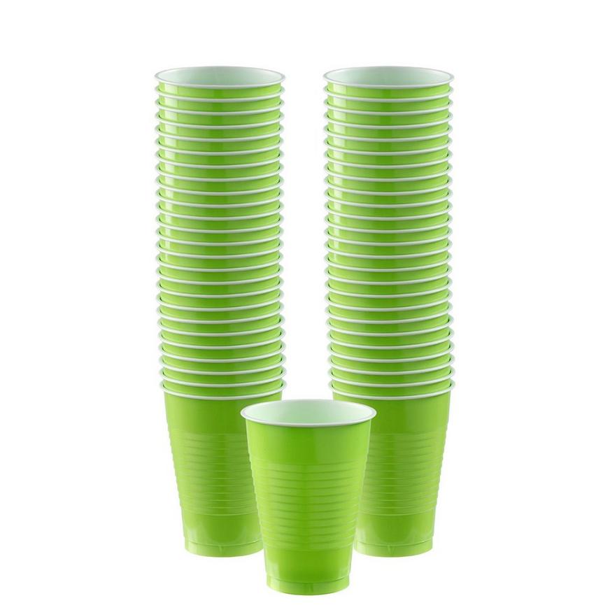 Kiwi Green Plastic Cups, 12oz, 50ct