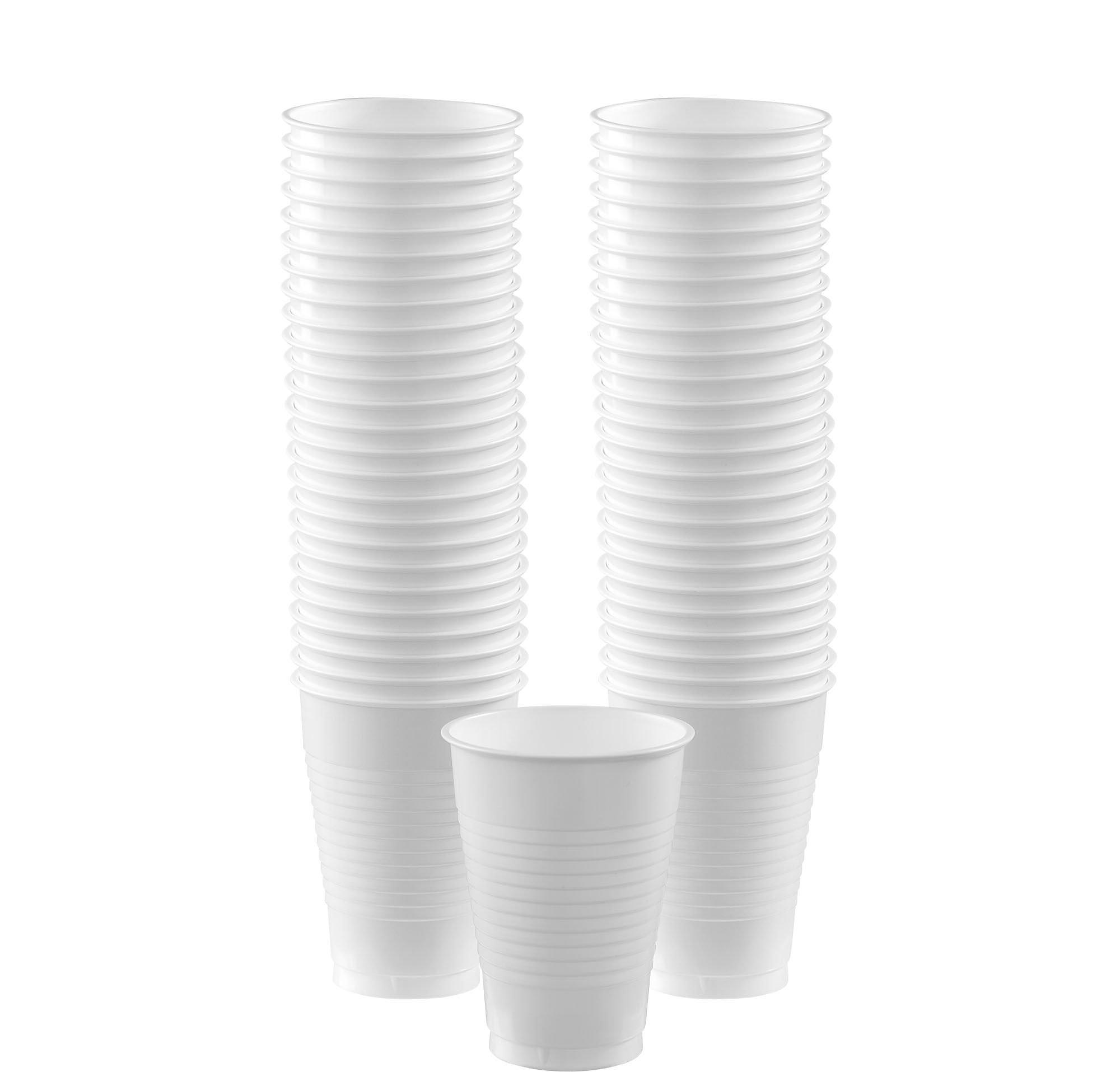 White Plastic Cups, 12oz, 50ct Party City
