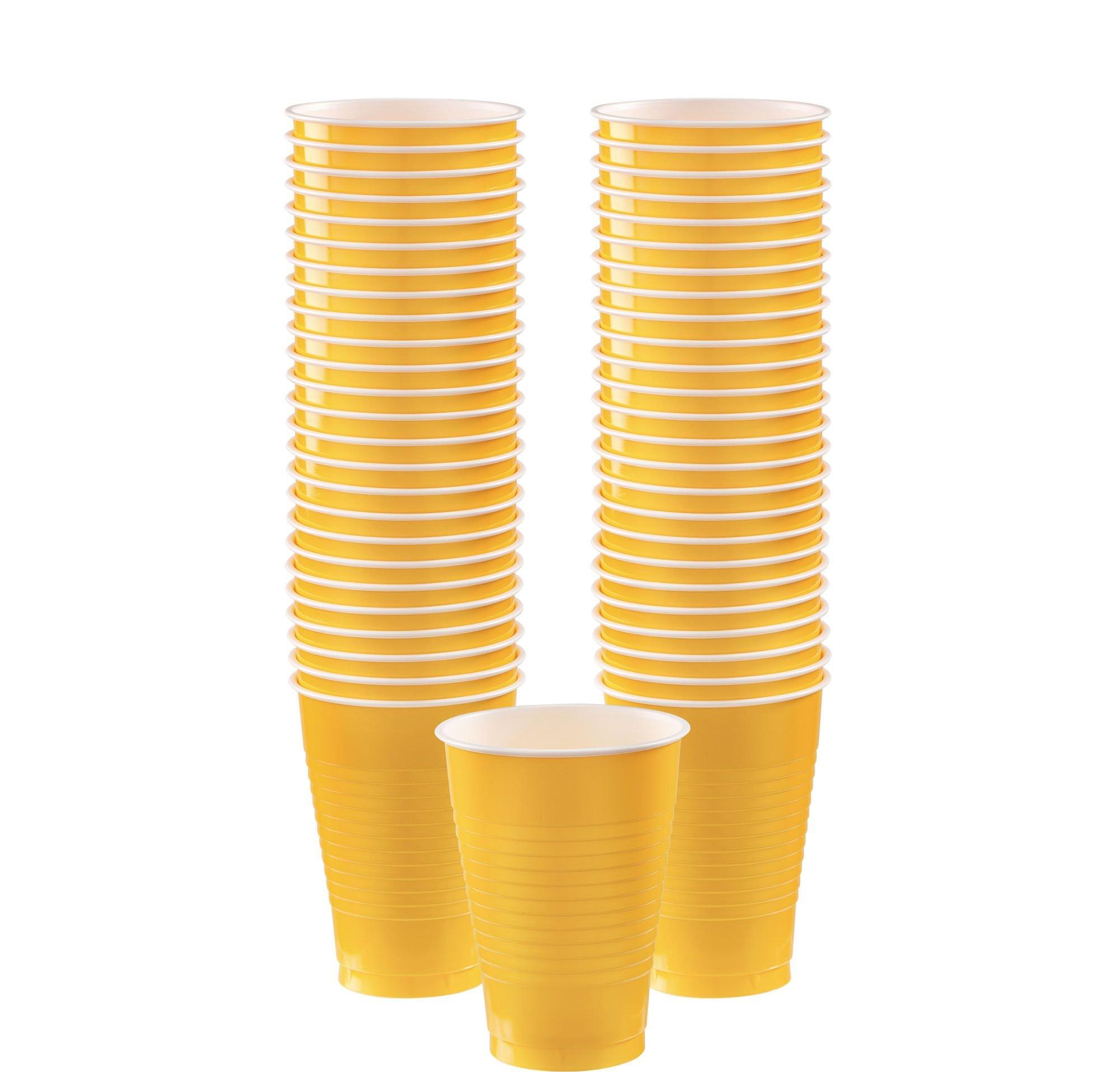 Yellow Plastic Cups, 12oz, 50ct Party City