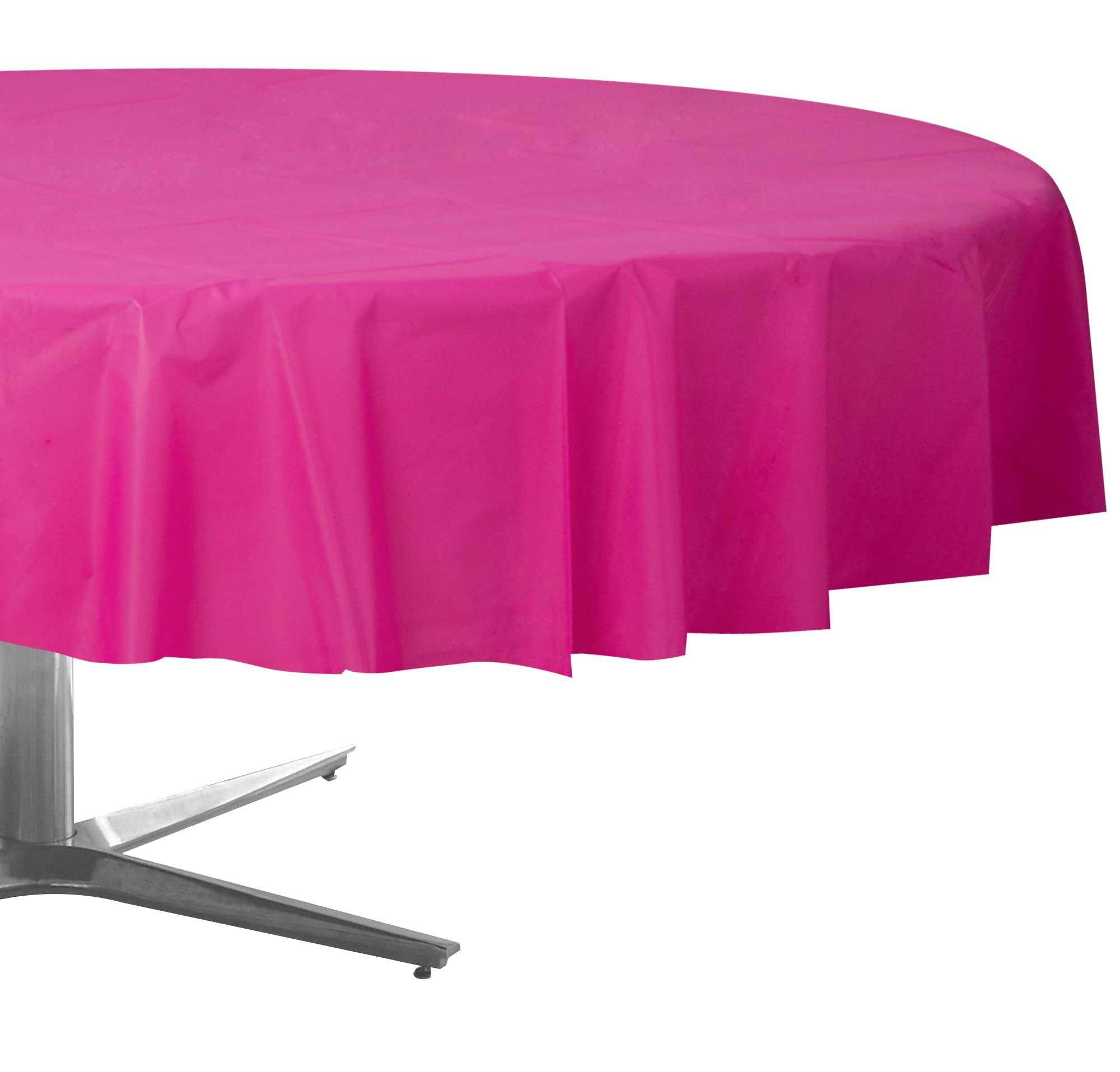 Round Plastic Table Cover, 84in