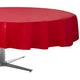 Red Round Plastic Table Cover, 84in