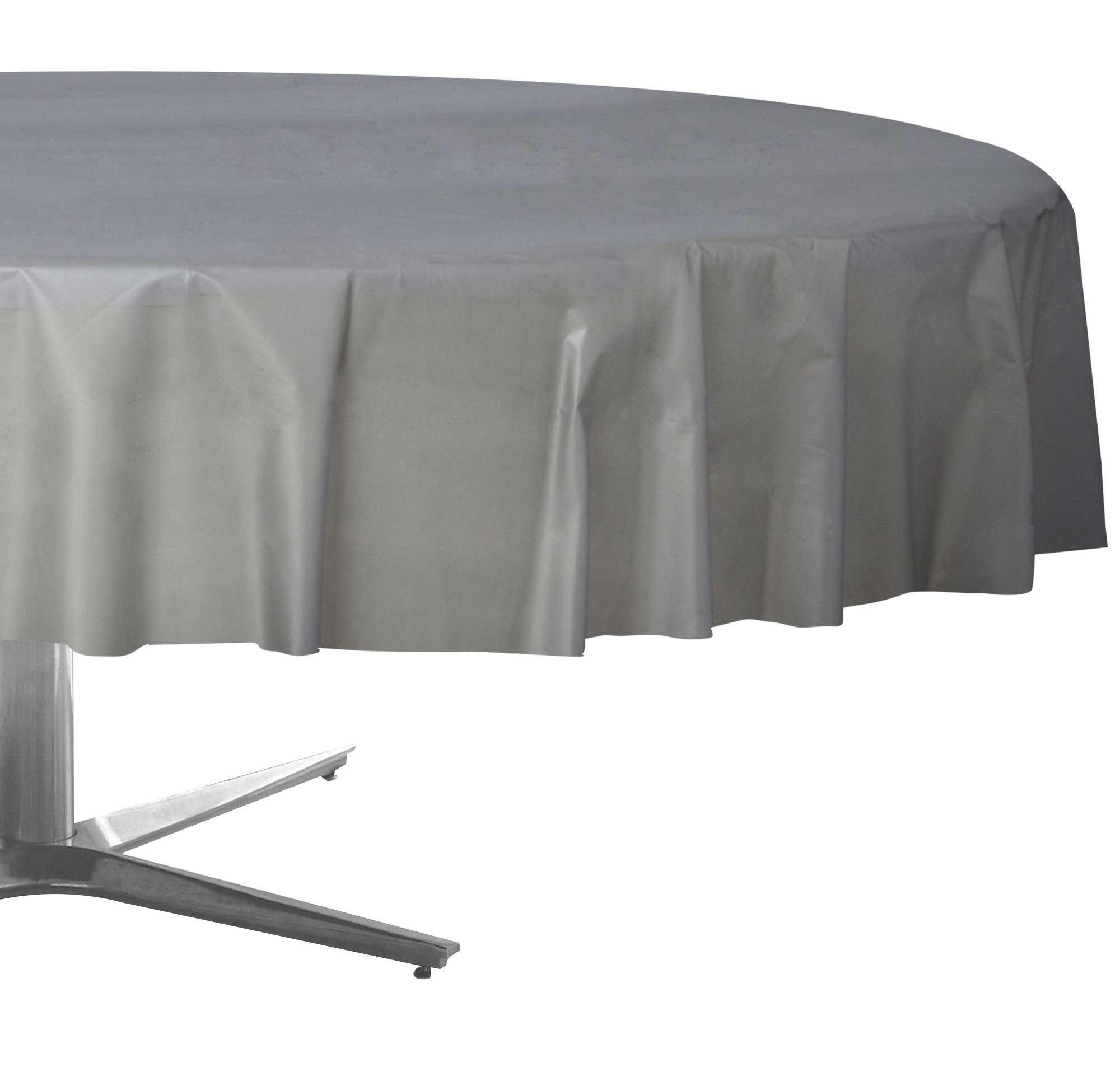 Round Plastic Table Cover, 84in