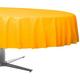 Yellow Round Plastic Table Cover, 84in