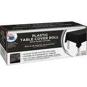 Black Plastic Table Cover Roll with Slide Cutter, 54in x 126ft