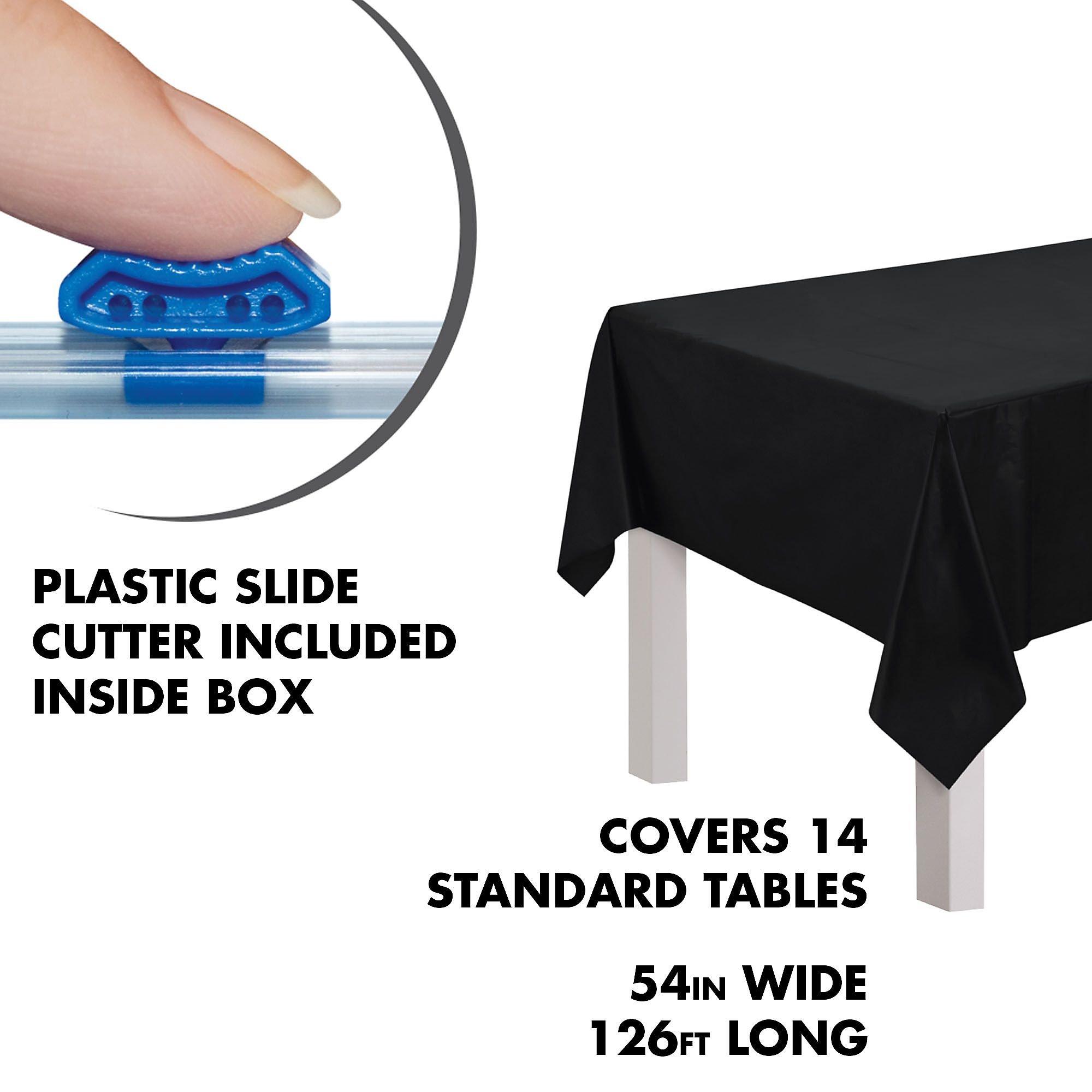 250' Black Disposable Banquet Table Cover Roll