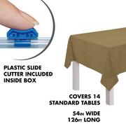 Gold Plastic Table Cover Roll with Slide Cutter, 54in x 126ft