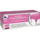 Bright Pink Plastic Table Cover Roll with Slide Cutter, 54in x 126ft