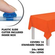 Orange Plastic Table Cover Roll with Slide Cutter, 54in x 126ft