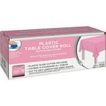 Pink Plastic Table Cover Roll with Slide Cutter, 54in x 126ft