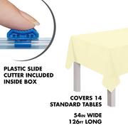Vanilla Cream Plastic Table Cover Roll with Slide Cutter, 54in x 126ft