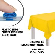 Yellow Plastic Table Cover Roll with Slide Cutter, 54in x 126ft