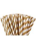 Gold Striped Paper Straws, 7.75in, 50ct
