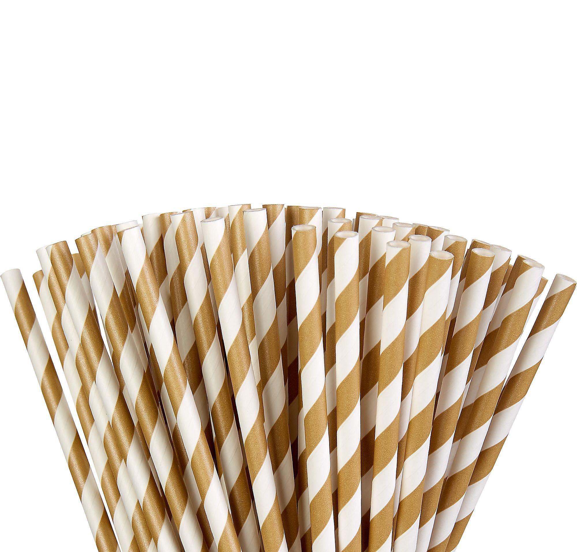 Striped Paper Straws, 7.75in, 50ct