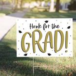 Black, Silver & Gold Honk for the Grad Yard Sign