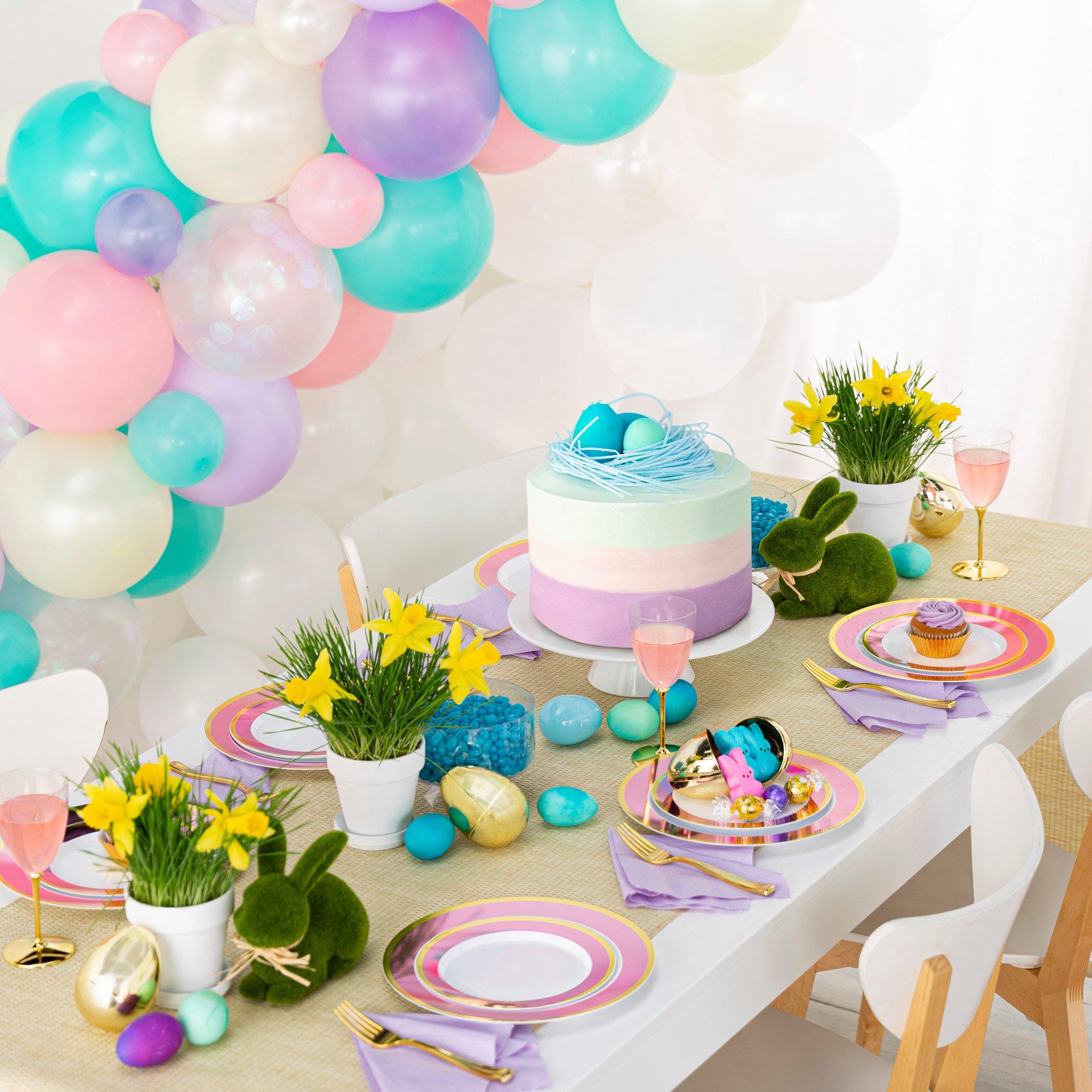 Jewel Tone Foil & Latex Balloon Garland Kit - Blue, Magenta, Pink