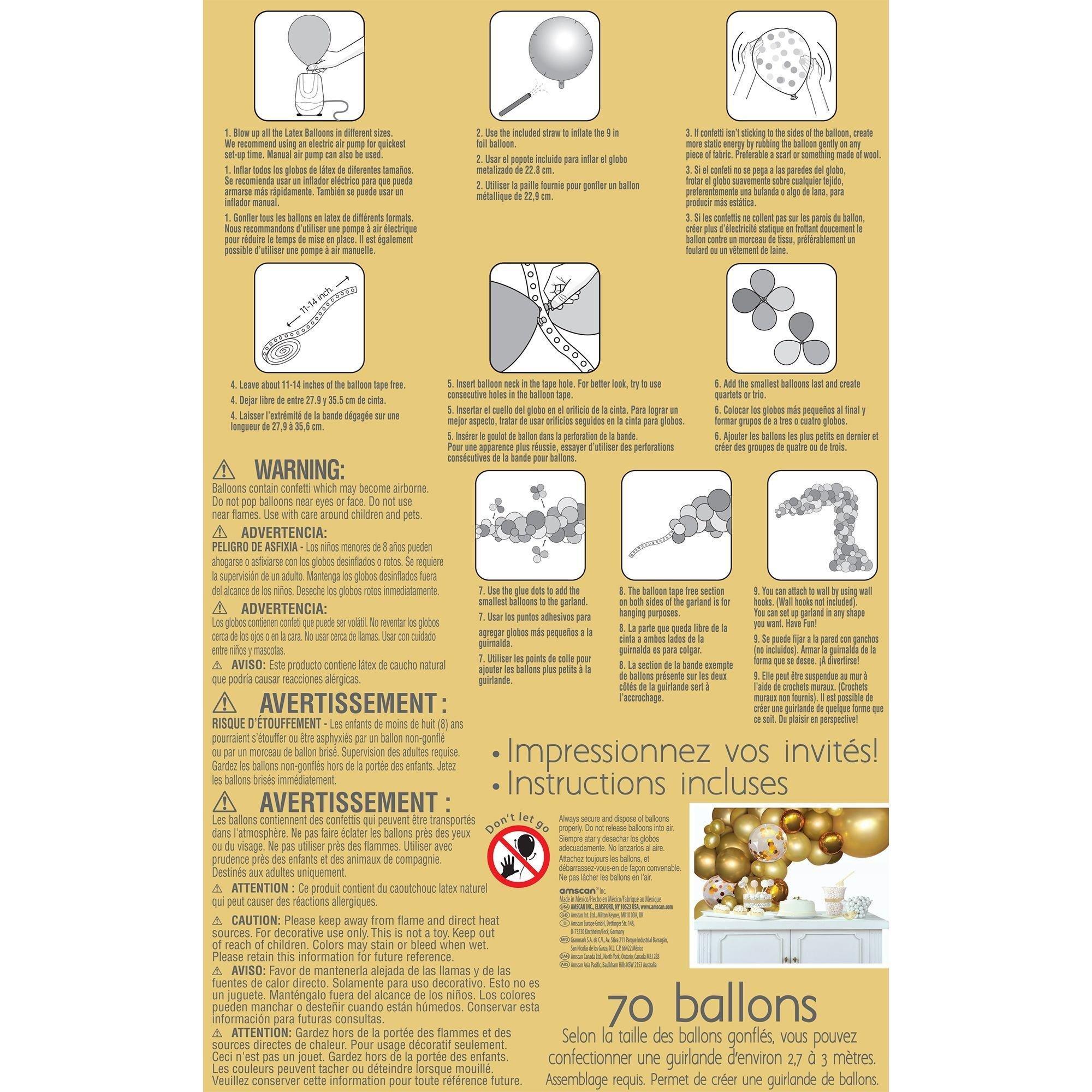 Gold Foil & Latex Balloon Garland Kit