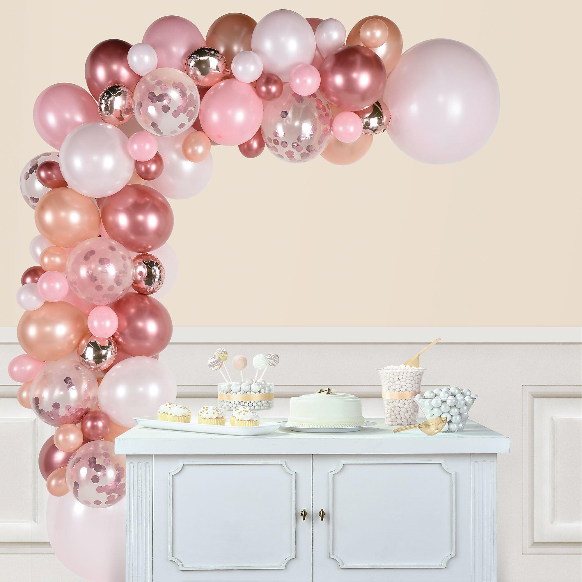 LOVE teal & rose gold  Rose gold party decor, Balloon garland diy, Balloon  garland