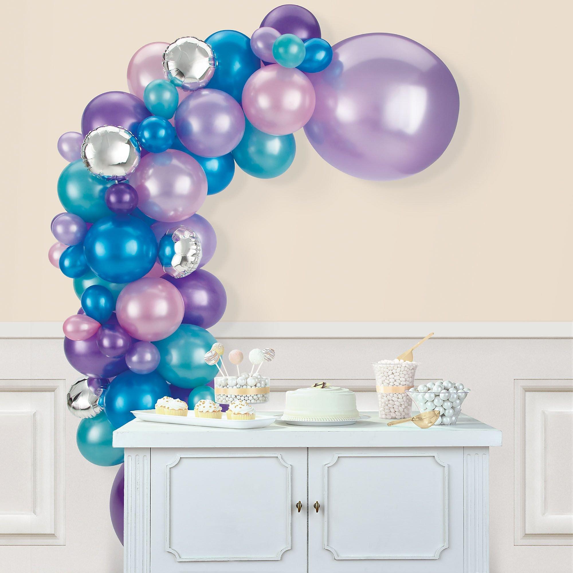 Cosmic Pearl Latex Balloon Garland Kit - Blues, Pink & Purples