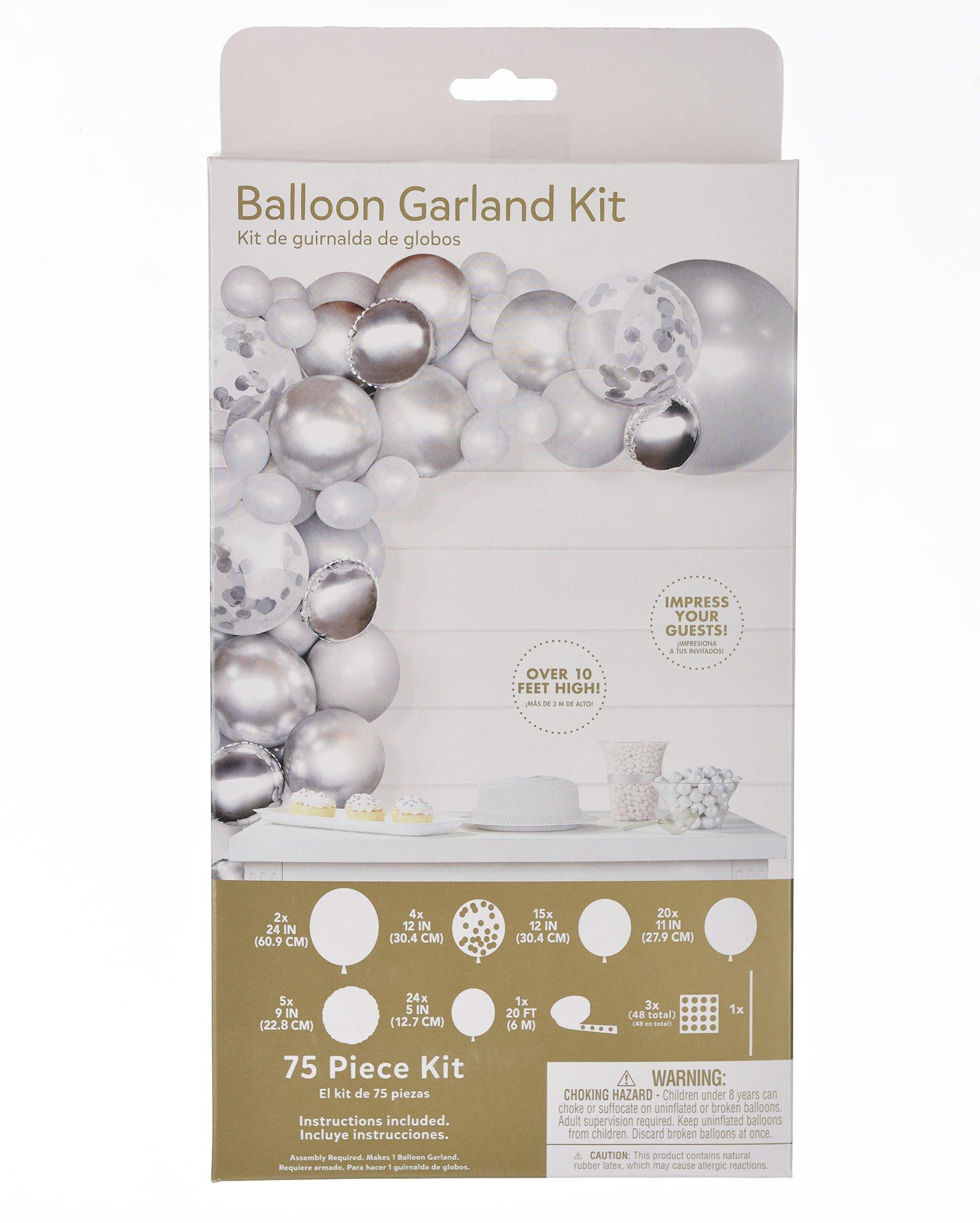 Silver Foil & Latex Balloon Garland Kit