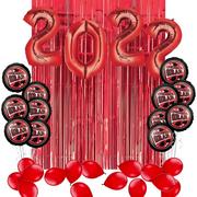 DIY Red Congrats Grad 2022 Balloon Backdrop Kit, 33pc