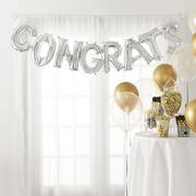 DIY Congrats Balloon Phrase Banner, 13in Letters, 8pc