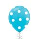 1ct, 12in, Caribbean Blue Polka Dot Latex Balloon