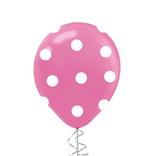 1ct, 12in, Bright Pink Polka Dot Latex Balloon